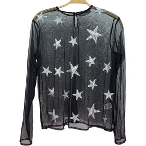 Mod X Women Size XL Black Sheer Top